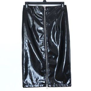 Slim Faux-Leather Black Pencil Skirt